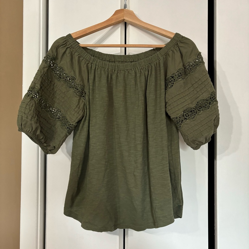 The loft Olive Green Off-Shoulder Top